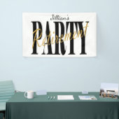 モダン、白黒退職パーティー 横断幕 (トレードショー)