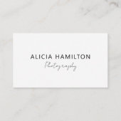 モダン |白 | QRコードとロゴ |ミニマリスト 名刺 (裏面)