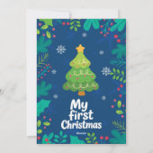 モダン「私の初めてのクリスマス」ベイビー フォト カード (裏面)