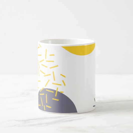 、モダン、粋で幾何学的な芸術黄色にして下さい、冷却して下さい コーヒーマグカップ (中央)