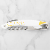 、モダン、粋で幾何学的な芸術黄色にして下さい、冷却して下さい ソムリエナイフ (裏面)