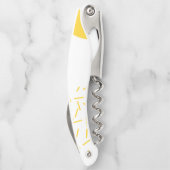 、モダン、粋で幾何学的な芸術黄色にして下さい、冷却して下さい ソムリエナイフ (裏面)