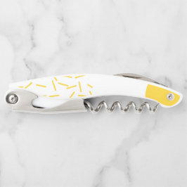 、モダン、粋で幾何学的な芸術黄色にして下さい、冷却して下さい ソムリエナイフ