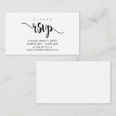 モダン、素朴ブラックスクリプト、RSVP返信 エンクロージャーカード (正面/裏面)