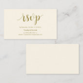 モダン、素朴金ゴールドスクリプト、オンラインRSVP エンクロージャーカード (正面/裏面)