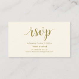 モダン、素朴金ゴールドスクリプト、オンラインRSVP エンクロージャーカード