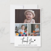 モダン&素朴Baby Shower Thank You Photo サンキューカード (正面)
