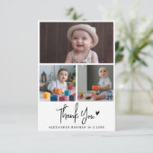 モダン&素朴Baby Shower Thank You Photo サンキューカード (スタンド正面)