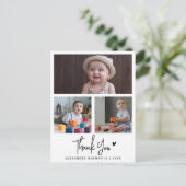 モダン&素朴Baby Shower Thank You Photo ポストカード (スタンド正面)
