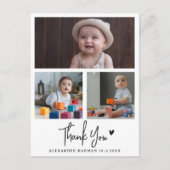モダン&素朴Baby Shower Thank You Photo ポストカード (正面)