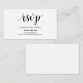 モダン、素朴Black Script、オンラインRSVP エンクロージャーカード (正面/裏面)