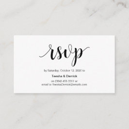 モダン、素朴Black Script、オンラインRSVP エンクロージャーカード