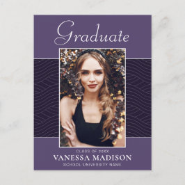 モダン |紫エレガント紫バイオレット1フォトグラード ポストカード
