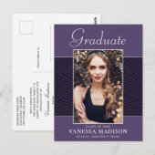 モダン |紫エレガント紫バイオレット1フォトグラード ポストカード (正面/裏面)