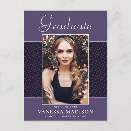 モダン |紫エレガント紫バイオレット1フォトグラード ポストカード (正面)