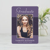 モダン |紫エレガント紫バイオレット1フォトグラード 案内状 (スタンド正面)