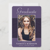 モダン |紫エレガント紫バイオレット1フォトグラード 案内状 (正面)