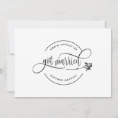 モダン 結婚しました ウェディング / 秘密結婚 発表 招待状 (裏面)