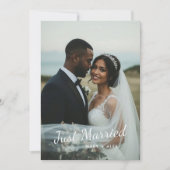 モダン 結婚しました 結婚写真のお知らせ 招待状 (正面)