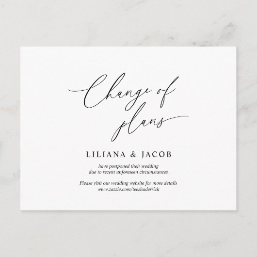 モダン、結婚式招待状再計画 ポストカード (正面)