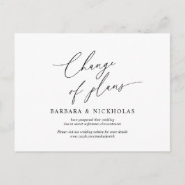 モダン、結婚式招待状再計画 ポストカード