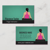 モダン、緑のヨガのインストラクター打ちます 名刺 (正面/裏面)