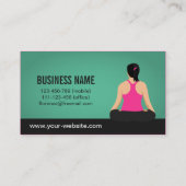 モダン、緑のヨガのインストラクター打ちます 名刺 (裏面)