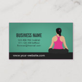 モダン、緑のヨガのインストラクター打ちます 名刺 (裏面)