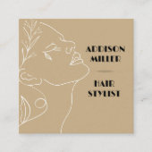 モダン、美容師およびQRコード スクエア名刺 (正面)