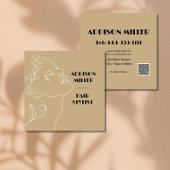 モダン、美容師およびQRコード スクエア名刺