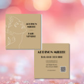 モダン、美容師およびQRコード スクエア名刺