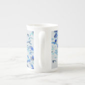 モダン、花柄/花模様の粋な芸術 ボーンチャイナマグカップ (裏面)