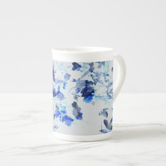 モダン、花柄/花模様の粋な芸術 ボーンチャイナマグカップ (正面右)