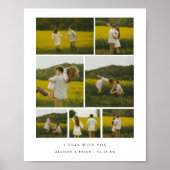 モダン 記念日1周年 フォト コラージュ カップル オーダーメイド ポスター (正面)