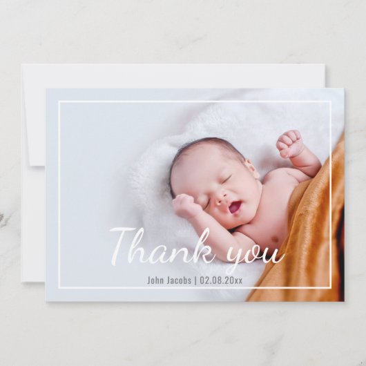 モダン,赤ちゃんシャワー,男の赤ちゃん,サンキューカード 招待状 (正面)