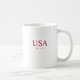 モダン 赤 白 アメリカ独立 1776 コーヒーマグカップ