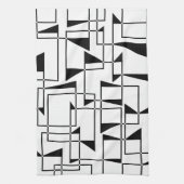 モダン，都市，はっきりした幾何カッコいいパターン芸術 キッチンタオル (縦)