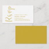 モダン,金ゴールドスクリプト, RSVP応答 エンクロージャーカード (正面/裏面)