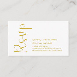 モダン,金ゴールドスクリプト， RSVP応答 エンクロージャーカード