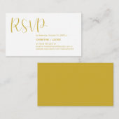 モダン,金ゴールドスクリプト， RSVP応答 エンクロージャーカード (正面/裏面)
