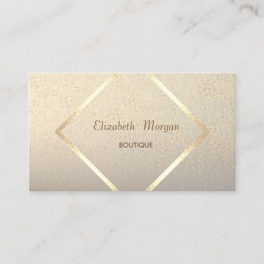 モダン,金ゴールドフレエレガントーム，紙吹雪 名刺 (正面)