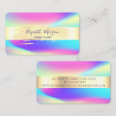 モダン,金ゴールド,ストライプブラシストロークのホログラフィック 名刺 (正面/裏面)