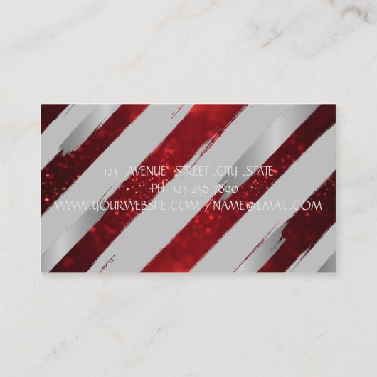 モダン,金フェイク箔ブラシストローク,グリッター 名刺 (裏面)