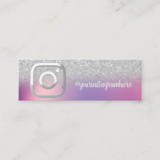 モダン，銀エレガント《写真》ぼけ味インスタグラムSNS スキニー名刺 (正面)