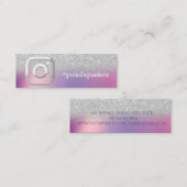 モダン，銀エレガント《写真》ぼけ味インスタグラムSNS スキニー名刺 (正面/裏面)