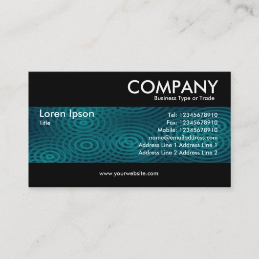 モダン-電気雨暗闇のターコイズ 名刺 (正面)