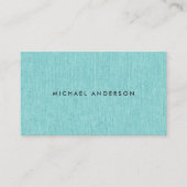 モダン、青いターコイズの水はリネン質を印刷しました 名刺 (正面)
