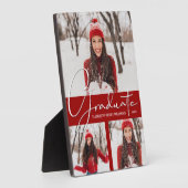 モダン(鳥)ショウジョウコウカンチョウ赤卒業写真コラージュ フォトプラーク (側面)