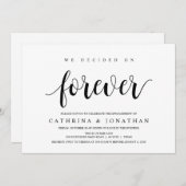 モダン，黒いスクリプト，婚約パーティ 招待状 (正面/裏面)