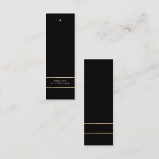 モダン &、黒お洒落および金ゴールドギフトラベル スキニー名刺 (正面/裏面)